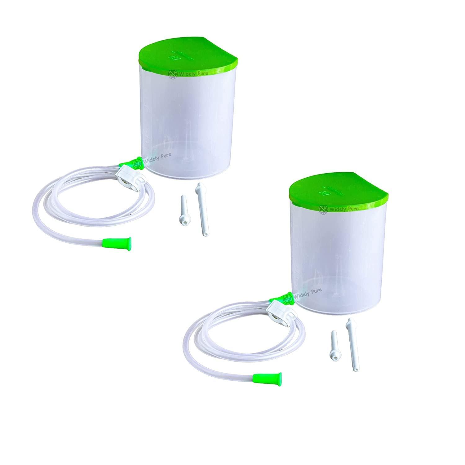 manav acupressure products ENIMA POT PACK OF 2 PVC Enema Kit for Home Use with instruction 1 silicon tube, 2 nozzles, 1 clamp with user manual(1500 ml)