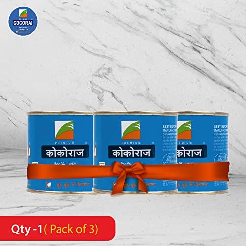 Cocoraj Cocoraj 100% Pure & Natural Coconut Oil Tin -175 Ml (Pack of 3)