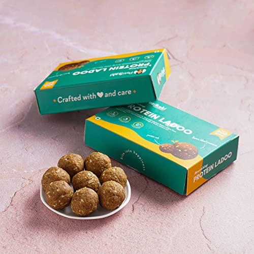 PATIL KAKI PatilKaki's Handmade Protein Ladoo | Dry Fruits | Pure Desi Ghee | No Preservatives | No Added Sugar | Energy-Bar Replacement | High Protein | Instant Energy | 300g | 12 Ladoos