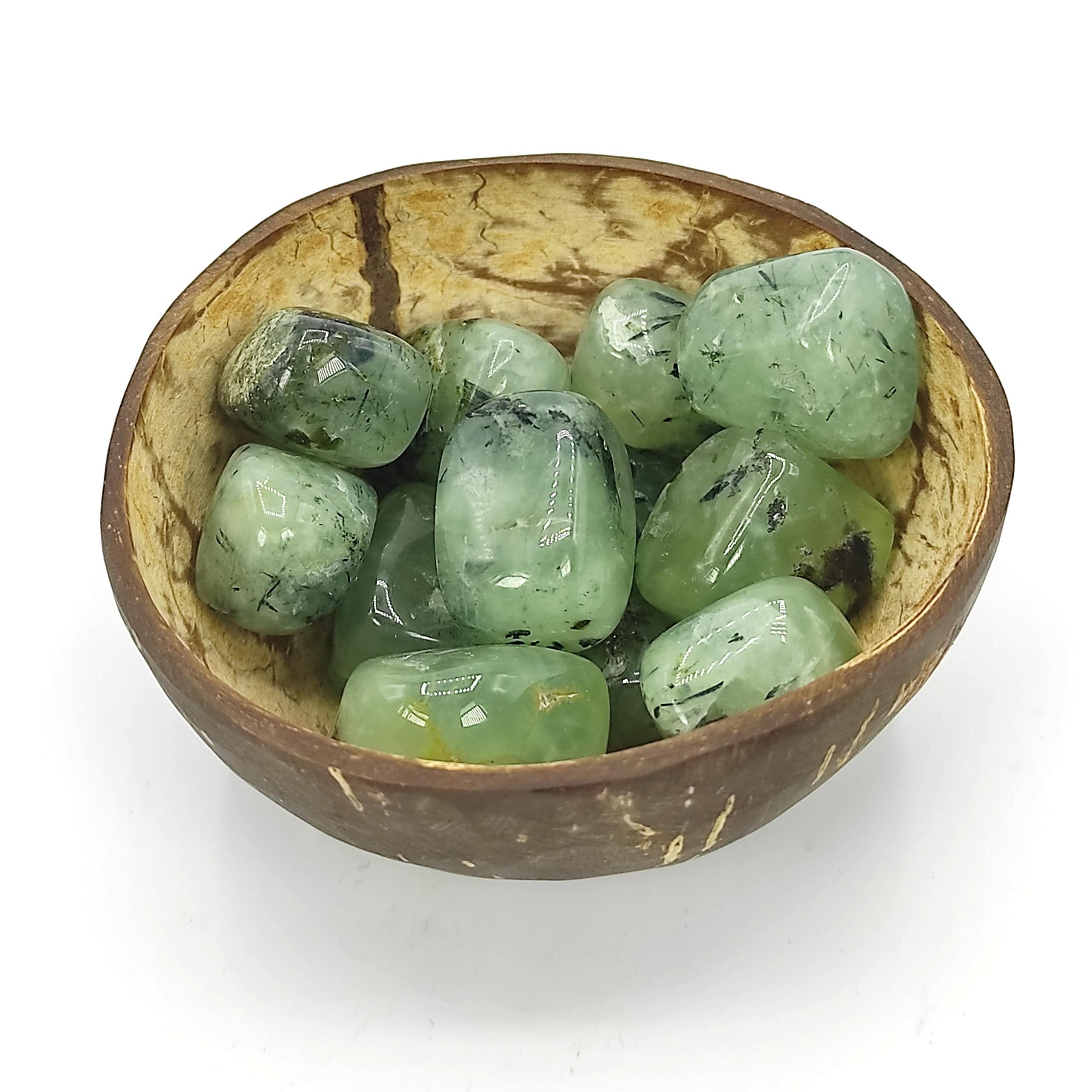 Plus Value Plus Value Vastu-South East Prehnite Crystals in Coconut Bowl (200 Grams)