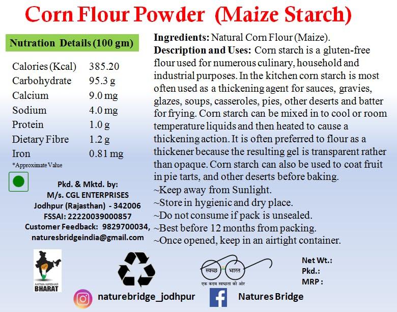 NATURE'S BRIDGE Nature's Bridge Cornflour Powder/ Corn Flour Powder/ Cornflour / Corn Starch / Corn Flour for Cooking and Baking- (200 gm)