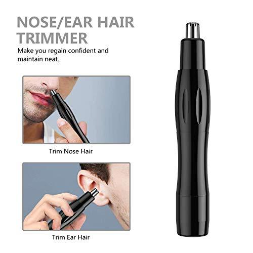 MAULION MAULION™ Nose Hair Trimmer, Electric Nose and Ear Hair Trimmers Clippers Removal Wet/Dry Mute Motor Double-Edge Waterproof Stainless Steel Beard Facial Hair Shaver for Men & Women (Black)