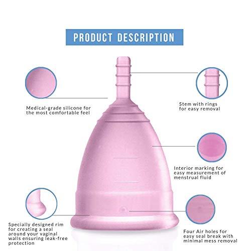 ORENAME ORENAME Menstrual Cup, Reusable Period Cup - Ultra-Soft, Comfortable & Leak-Proof Medical Grade Silicone - Tampon and Pad Alternative - (MEDIUM - 25 ML)
