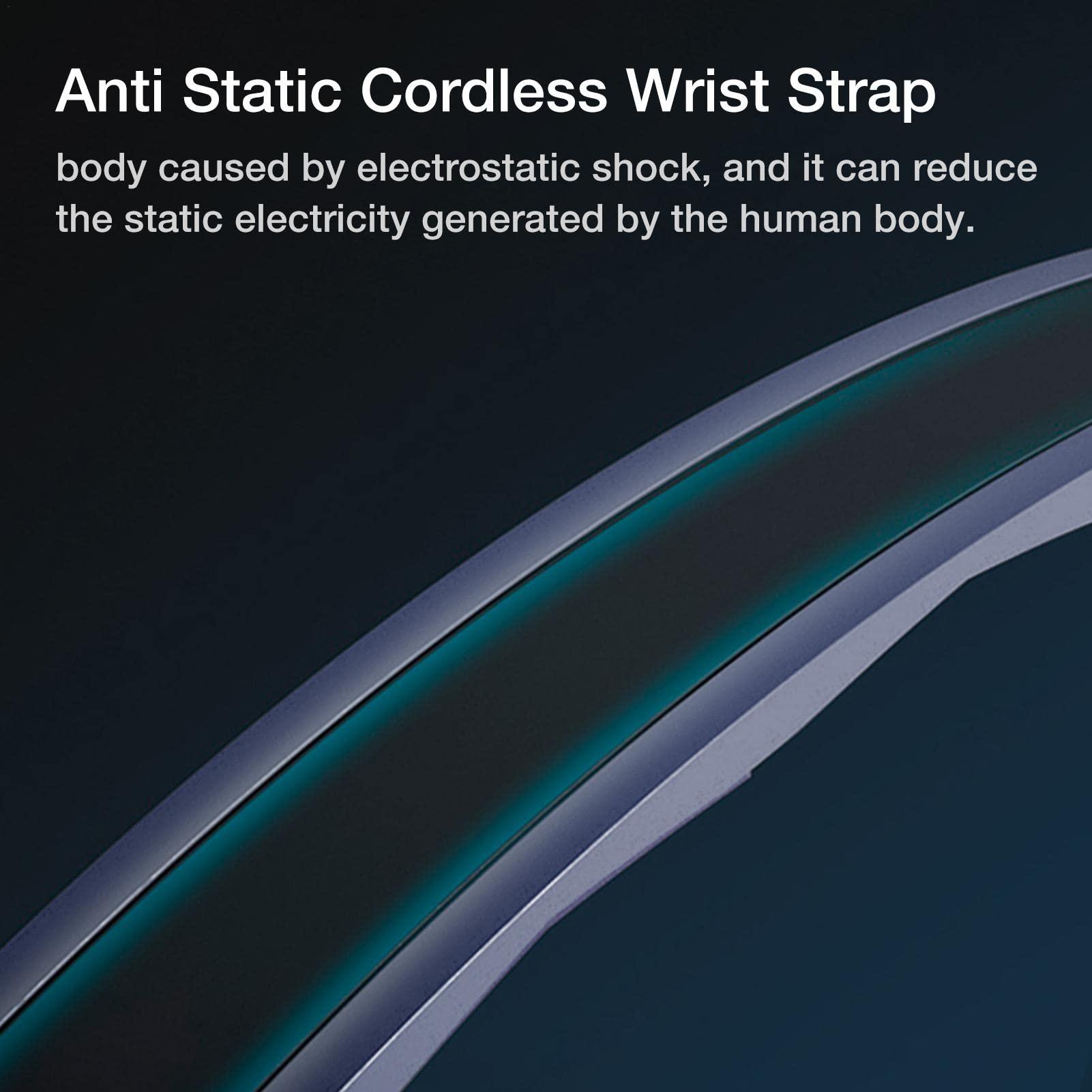 Topaty Topaty Anti-Static Cordless Wrist Strap | Automatic Electrostatic Removal Bracelet Human Body in Winter | Not Easy Fall Off Adjustable Antistatic Static Silicone Wristband for Men and Women