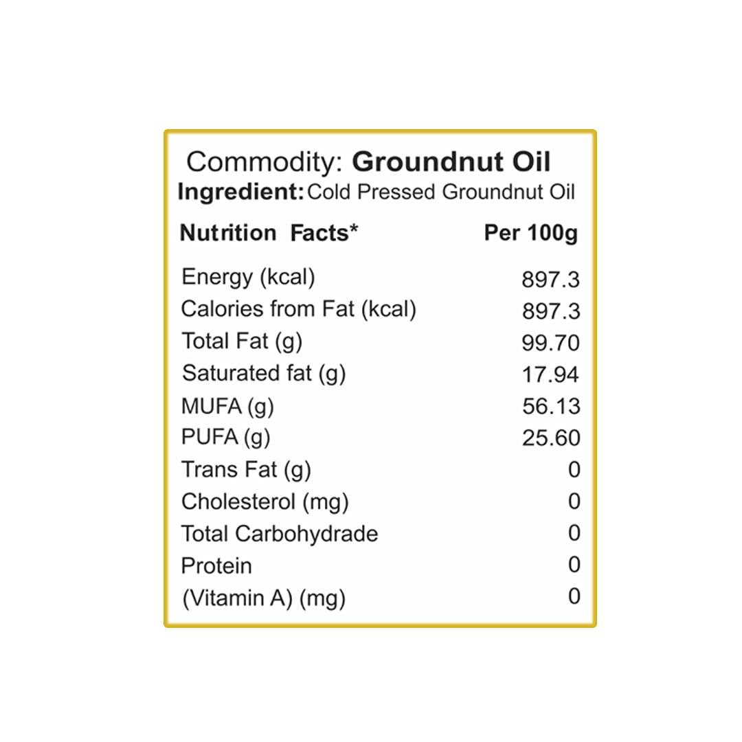 PURE N DESI PURE N DESI Cold Pressed Groundnut Oil 500 ml | Wood Pressed Peanut Oil | Mungfali Ka Tel | Kachi Ghani Groundnut Cooking oil 500 ML