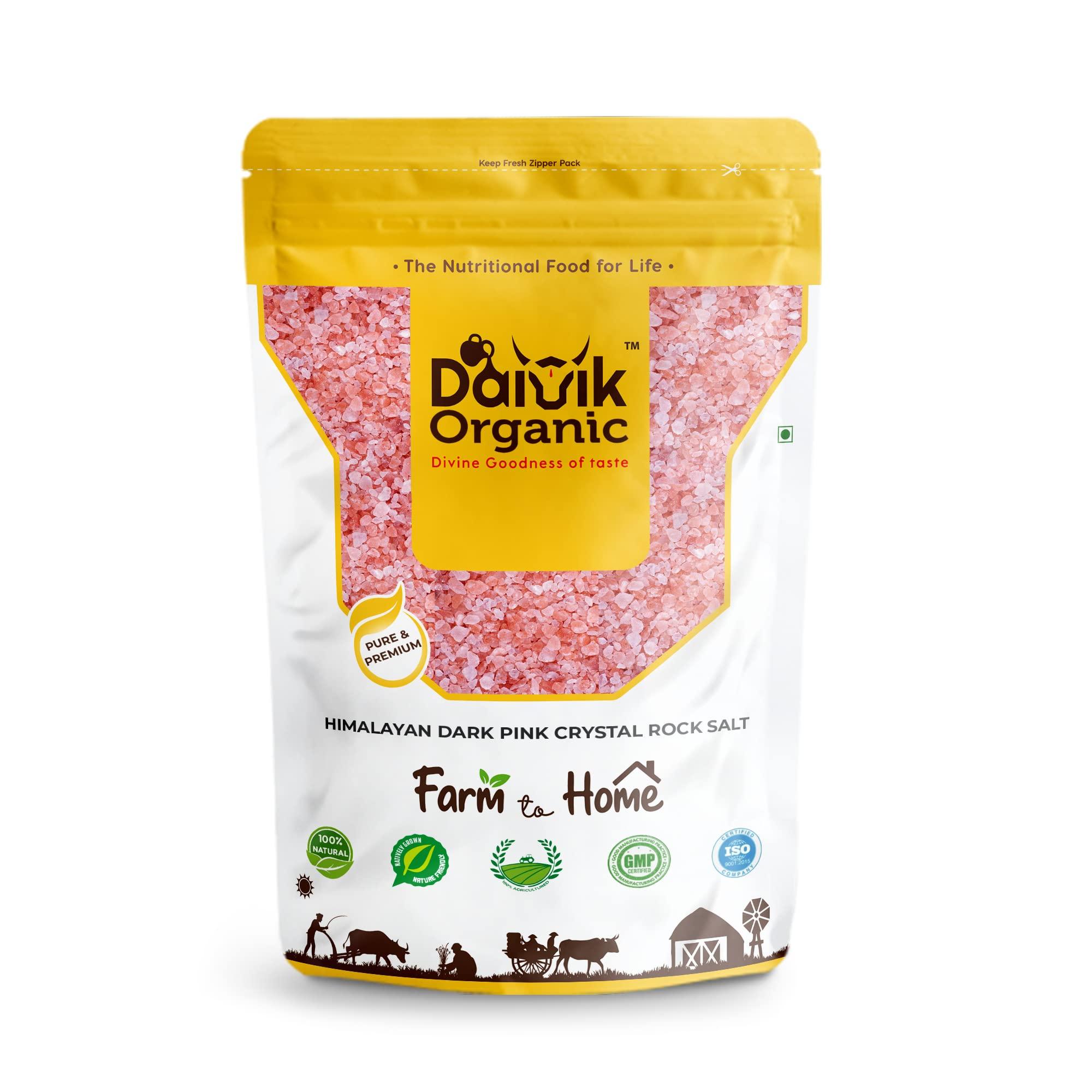 DAIVIK DAIVIK ORGANIC HIMALAYAN NON-IODIZED DARK PINK CRYSTAL ROCK SALT - 1KG