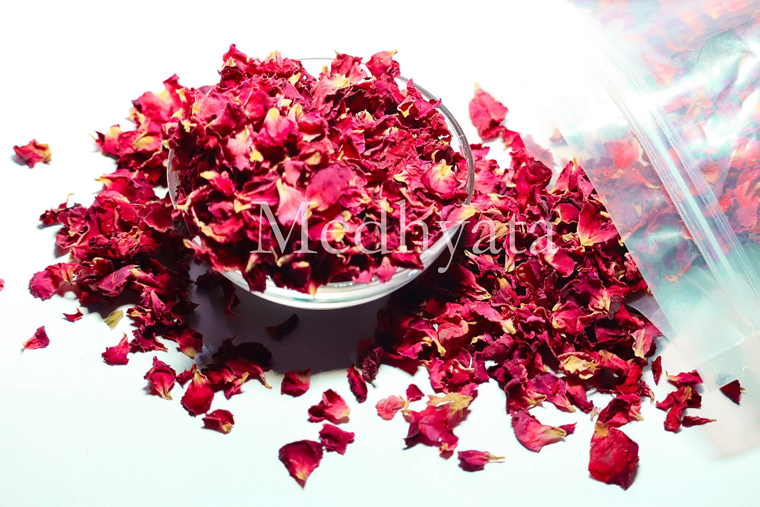 Medhyata Medhyata Premium Sun Dried Rose Petals (Gulab Patti) (100% Edible) (200g)