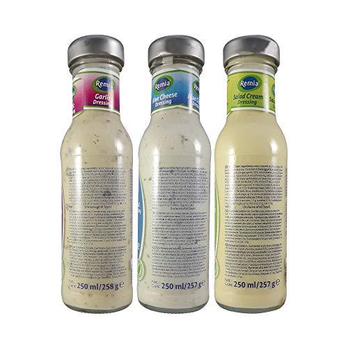Remia Remia Blue Cheese + Garlic + Salad Cream, White, Purple & Green, 250 g, Pack of 3