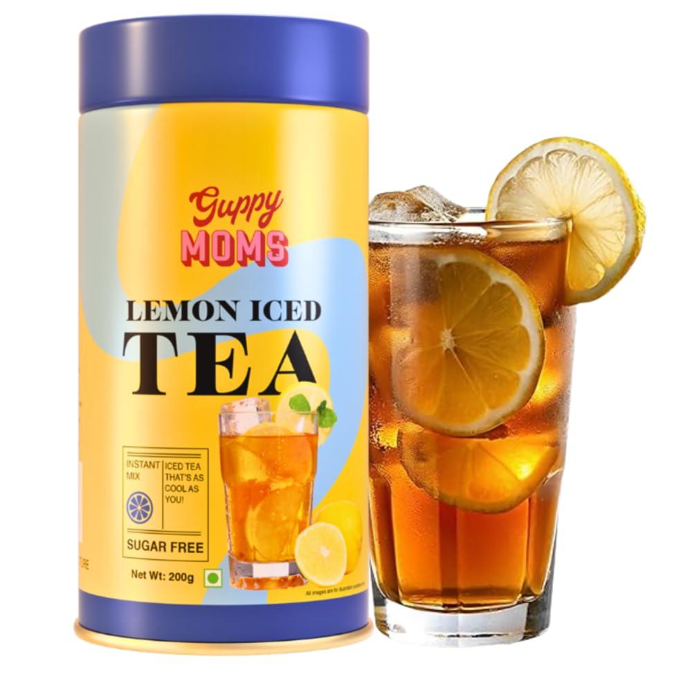 GUPPY MOM\'S GUPPY MOM\'S Lemon Iced Tea: Powdered Ice Tea, Sugar-Free Lemon Iced Tea With Vitamin C - Chai, 0.3 Kg