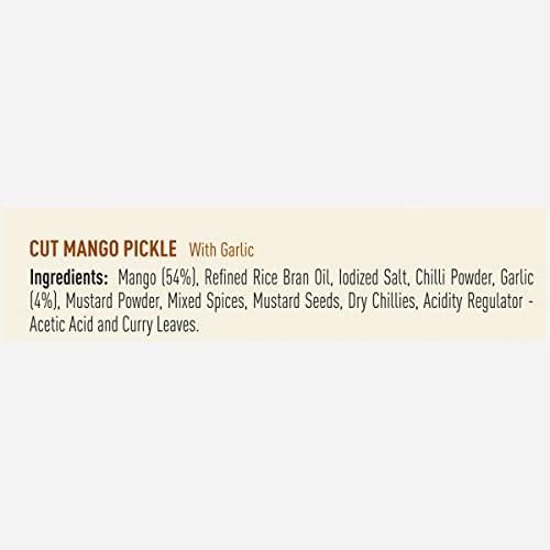 Priya Priya Cut Mango Pickle with Garlic, 1Kg - Authentic Telugu Style Aam Achar |Traditional South Indian Taste| Homemade Andhra Pickles| Tangy and Spicy| With Mango Pieces & Mixed Spices