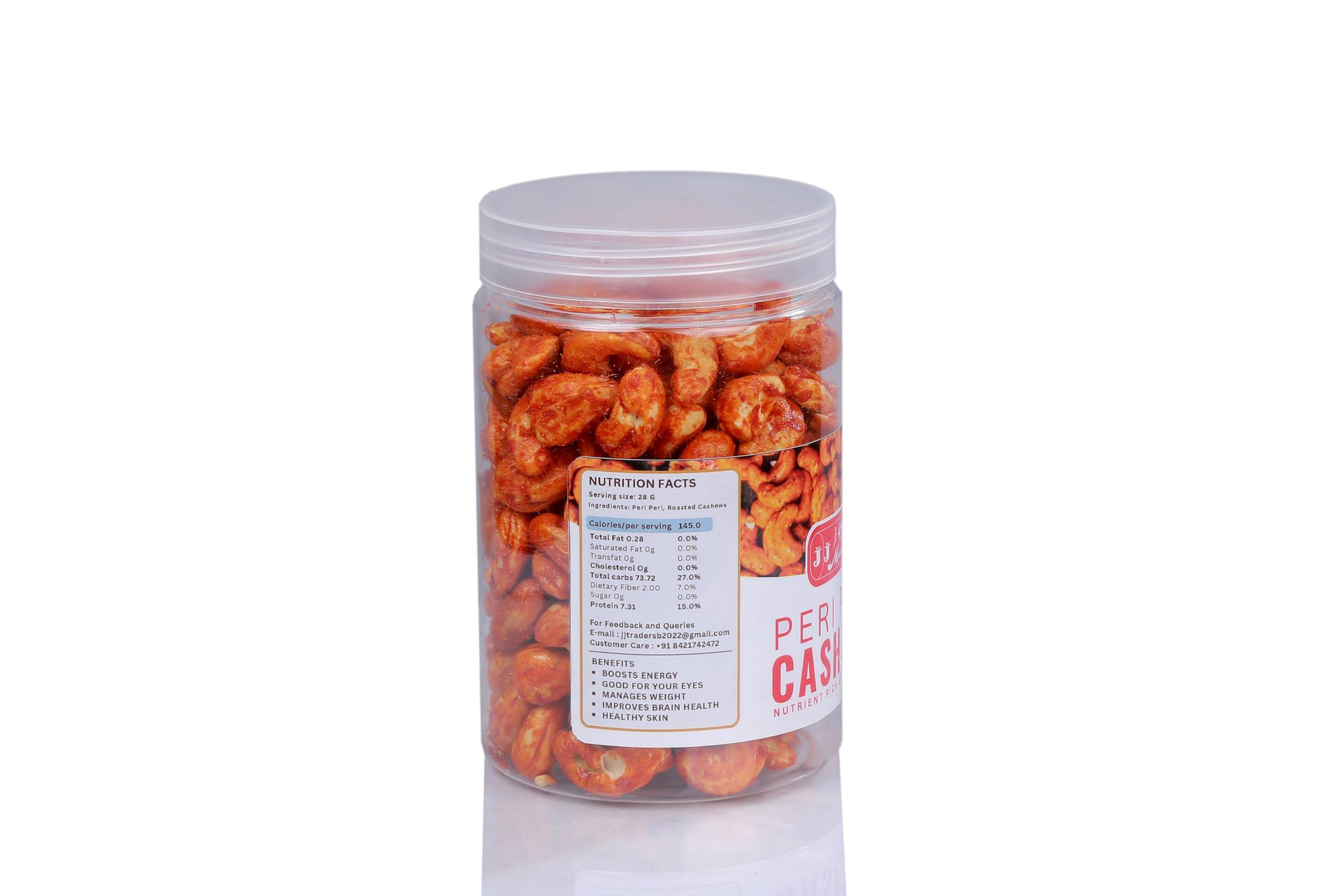 J J crunch N munch J J crunch N munch Peri Peri Cashew Jar - 250 Grams | Kaju roasted in olive oil, not fried | Healthy dryfruit snack | Diet friendly | Premium Gift | Birthday, Anniversary, Wedding (1)