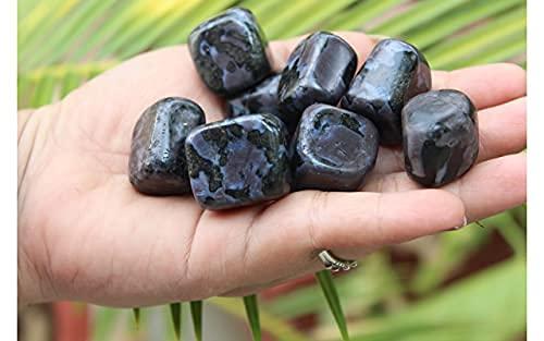 Jet International Crystal Jet Indigo Gabro Tumbled Stone 100 Grams Attractive Genuine A Grade Approx. 0.75" to 1 Inch Image is Reference