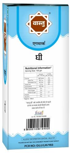 Vastu Ghee Vastu Buffalo Desi Ghee, Pure Ghee, Agmark Special Grade, Immunity Booster 500ML Tetra Pack (Pack of 1)