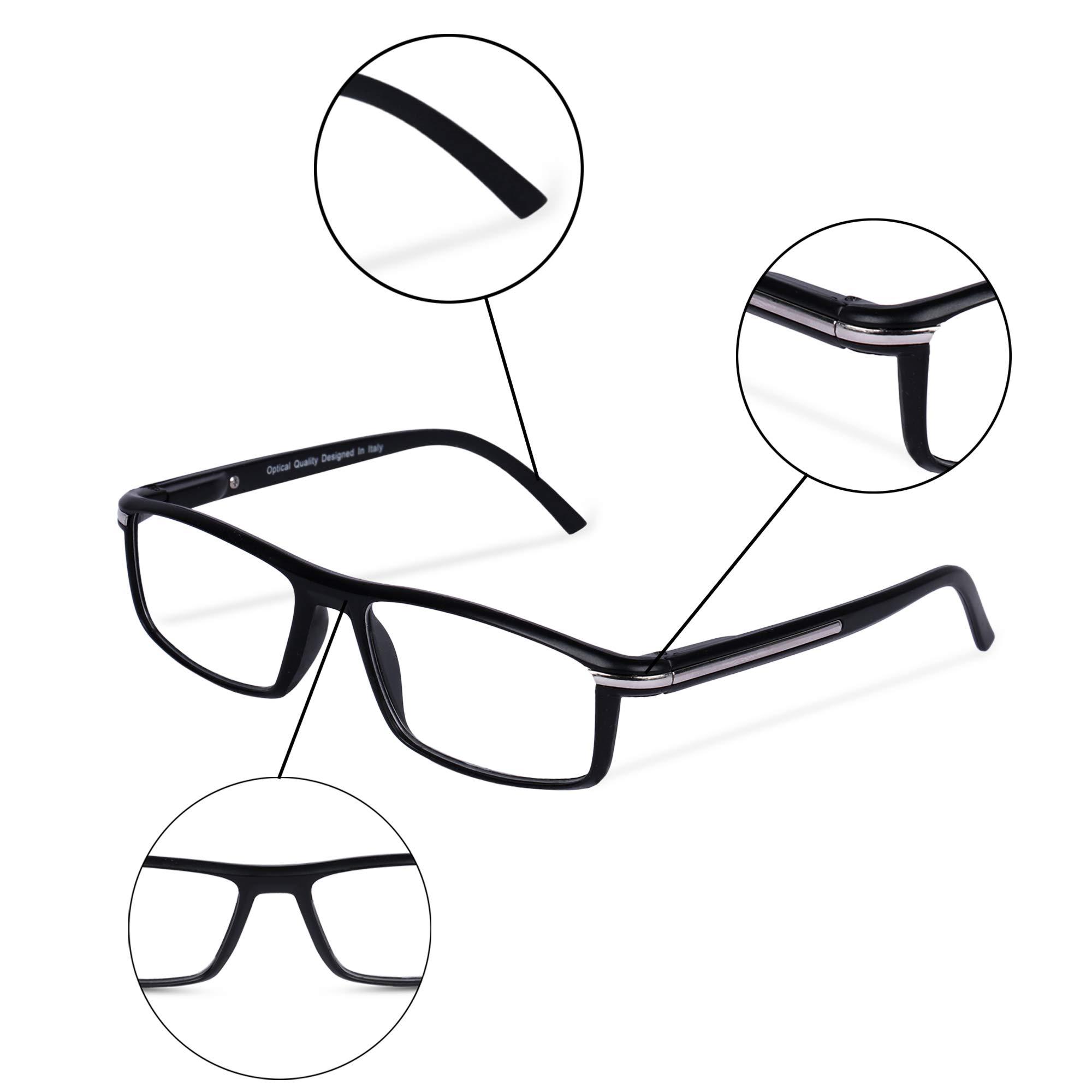 FREDDY FREDDY Full Rim reading glasses for Men and women (Black, 1.50)