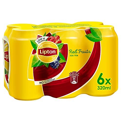 Lipton Lipton Red Fruits Ice Tea Drink, 320 ml, 6 Pack, Red & Yellow (816)