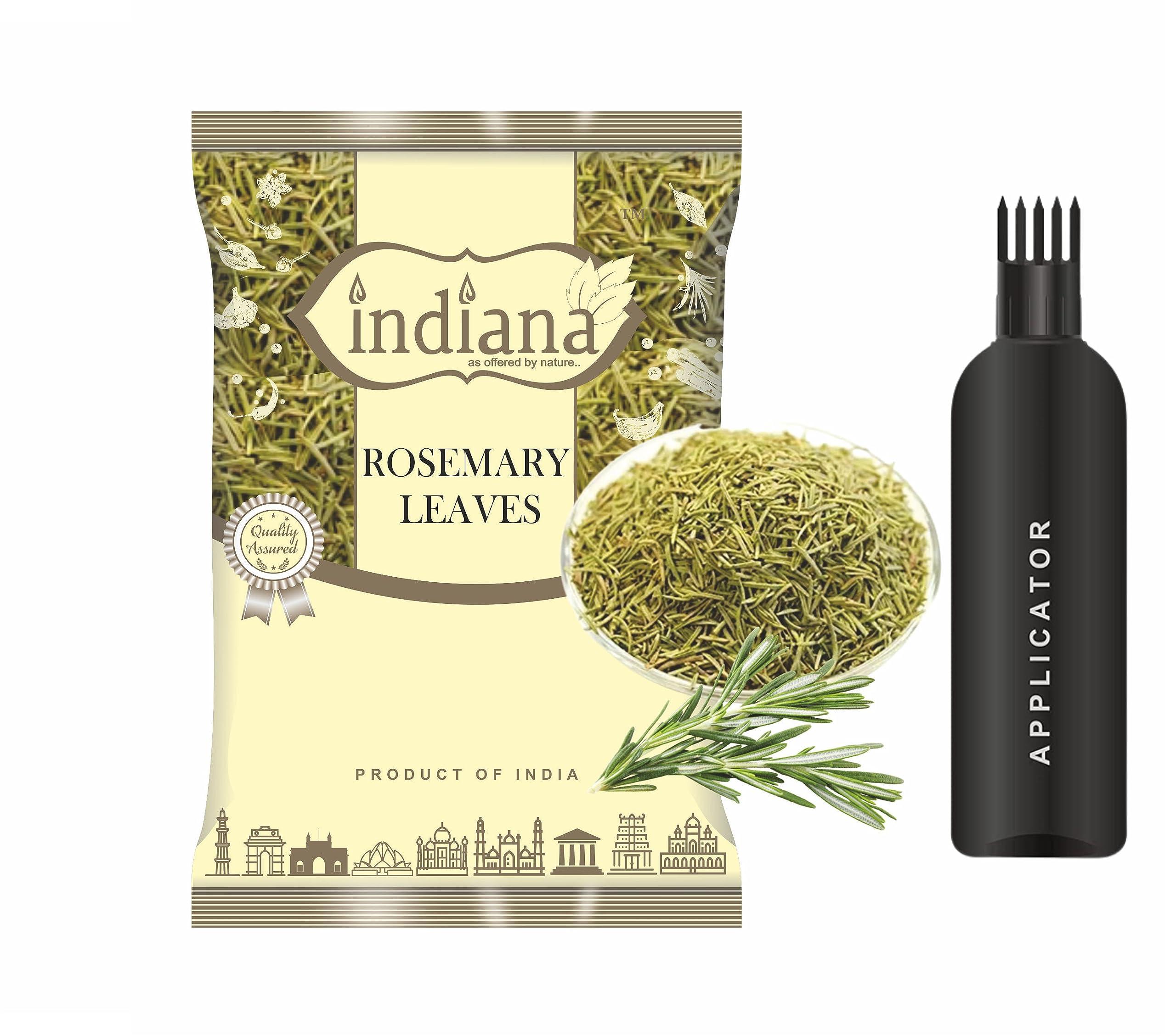 Indiana as offered by nature Indiana Rosemary Dried Leaves with Applicator For Hair Growth | Rosemary Herb Tea | Organic | Natural (400gm)