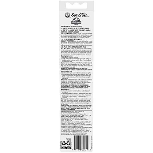 Spinbrush Jurassic World Kids Spinbrush Electric Battery Toothbrush, Soft, 1 ct