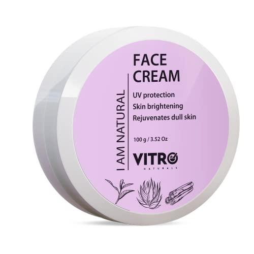 VITRO VITRO | Natural Face Cream For Dark Spot Reduction | Cream for Oily Skin & Dry Skin | Non-Greasy Moisturiser Cream with UV Protect | I AM NATURAL, 100 ml