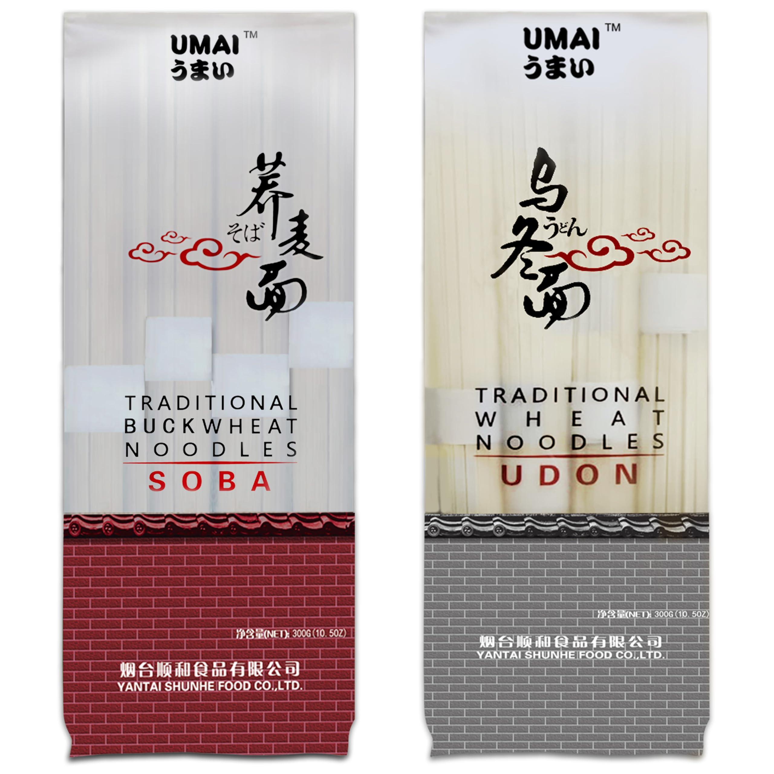 UMAI UMAI Soba Noodles 300g and Udon Noodles 300g Combo Pack