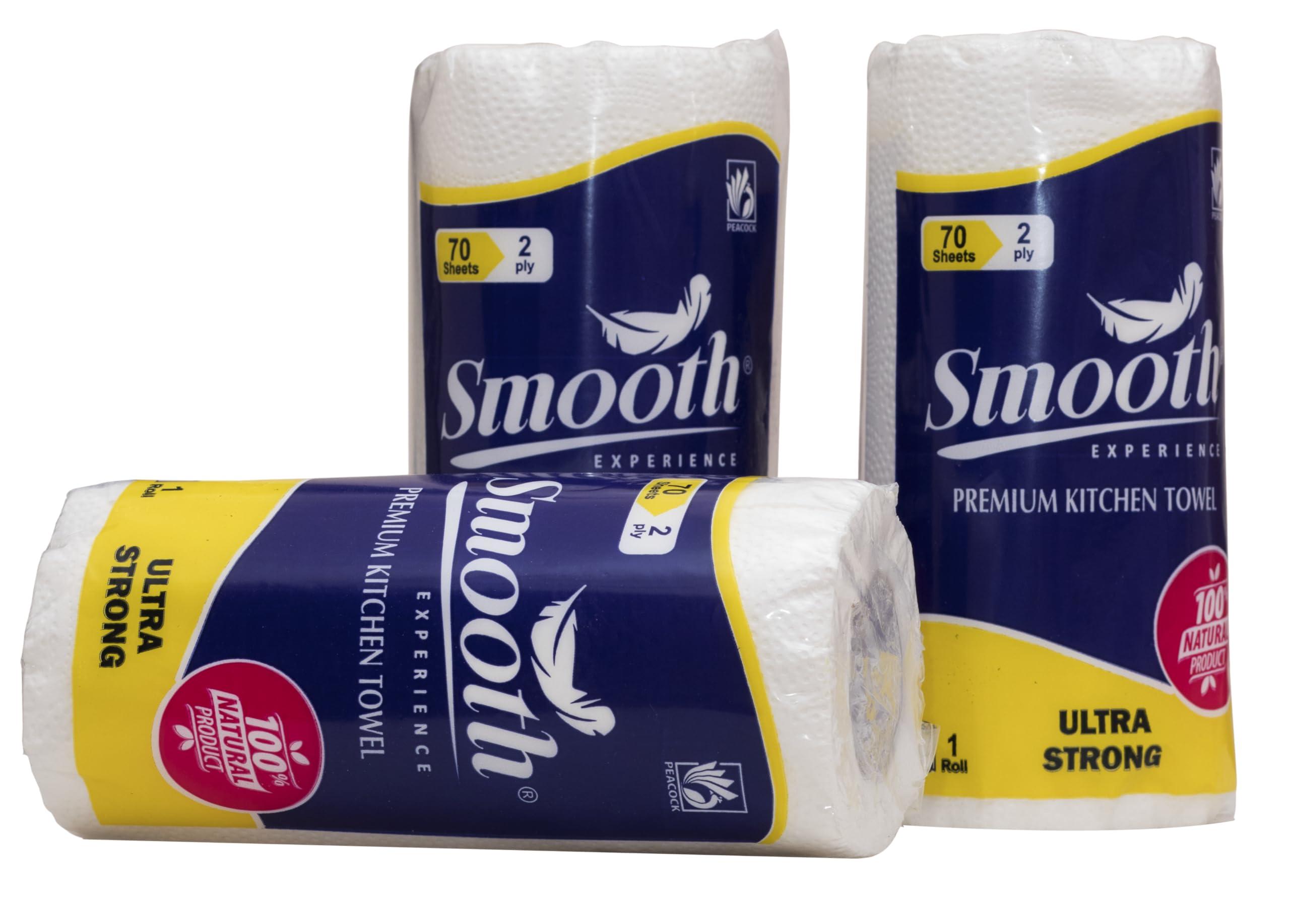 Smooth Smooth 2 Ply Premium Kitchen Towel Single Pack 70 Sheets (Pack of 6)