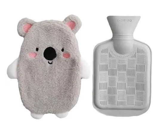 Onprix Onprix 500ml Cute Cartoon Plush Hot Water Bottle Hand Warmers Water Bag with Soft Fur Cover Hand Warmer Filled Explosion-proof Portable Hot Water Bags for Neck, Shoulder Pain and Hand Feet
