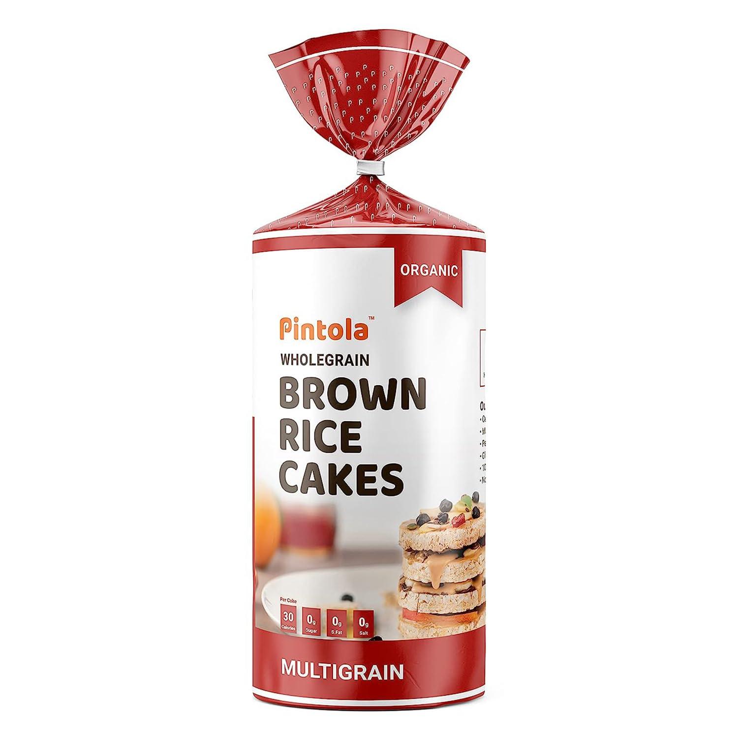 Pintola Pintola Combo - Chocolate Peanut Butter Creamy 1Kg + Rice Cakes (Unsalted & Multigrain) (Pack of 2) (130g x 2), 100% Roasted Peanuts butter Chocolate Flavour Creamy,High Fibre With Organic Rice Cake