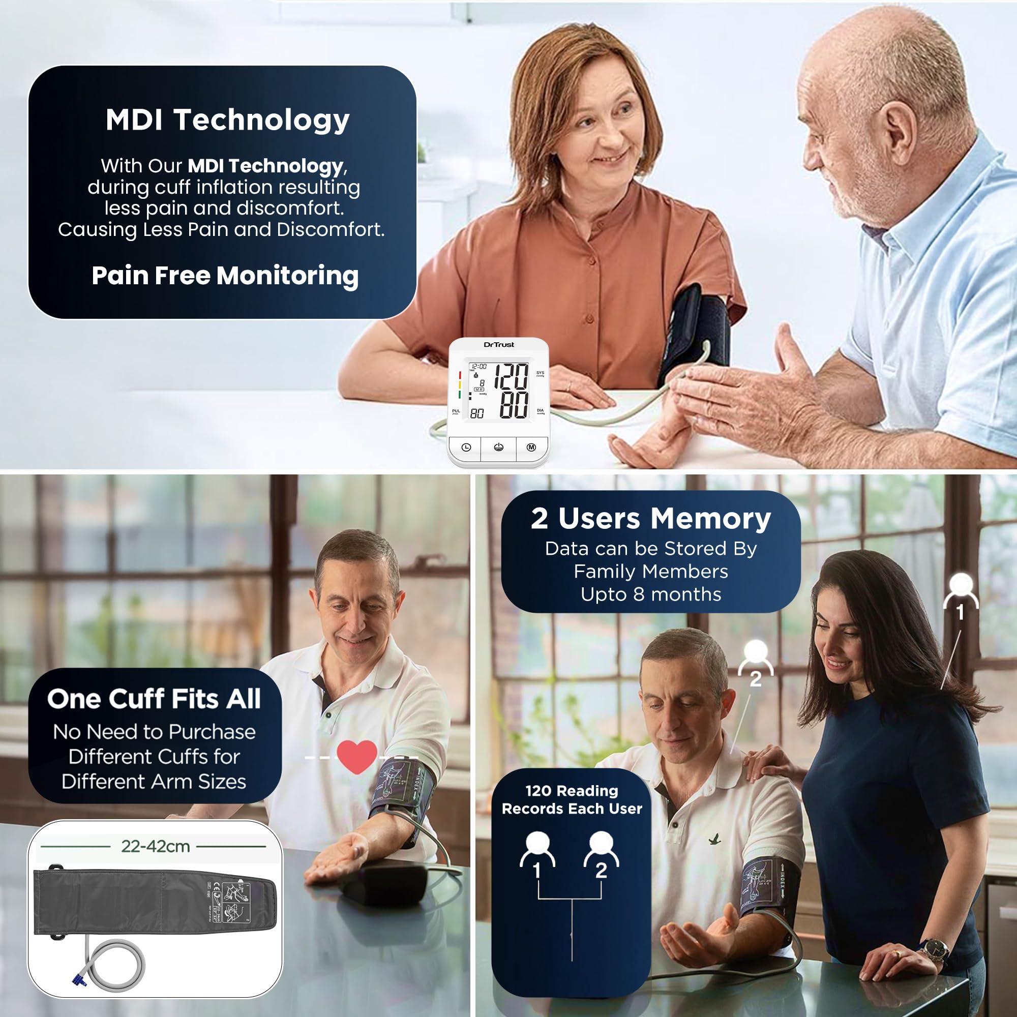 Dr Trust Dr Trust (USA) Fully Automatic Icheck Digital Blood Pressure BP Monitor Machine with Mdi Technology (White)