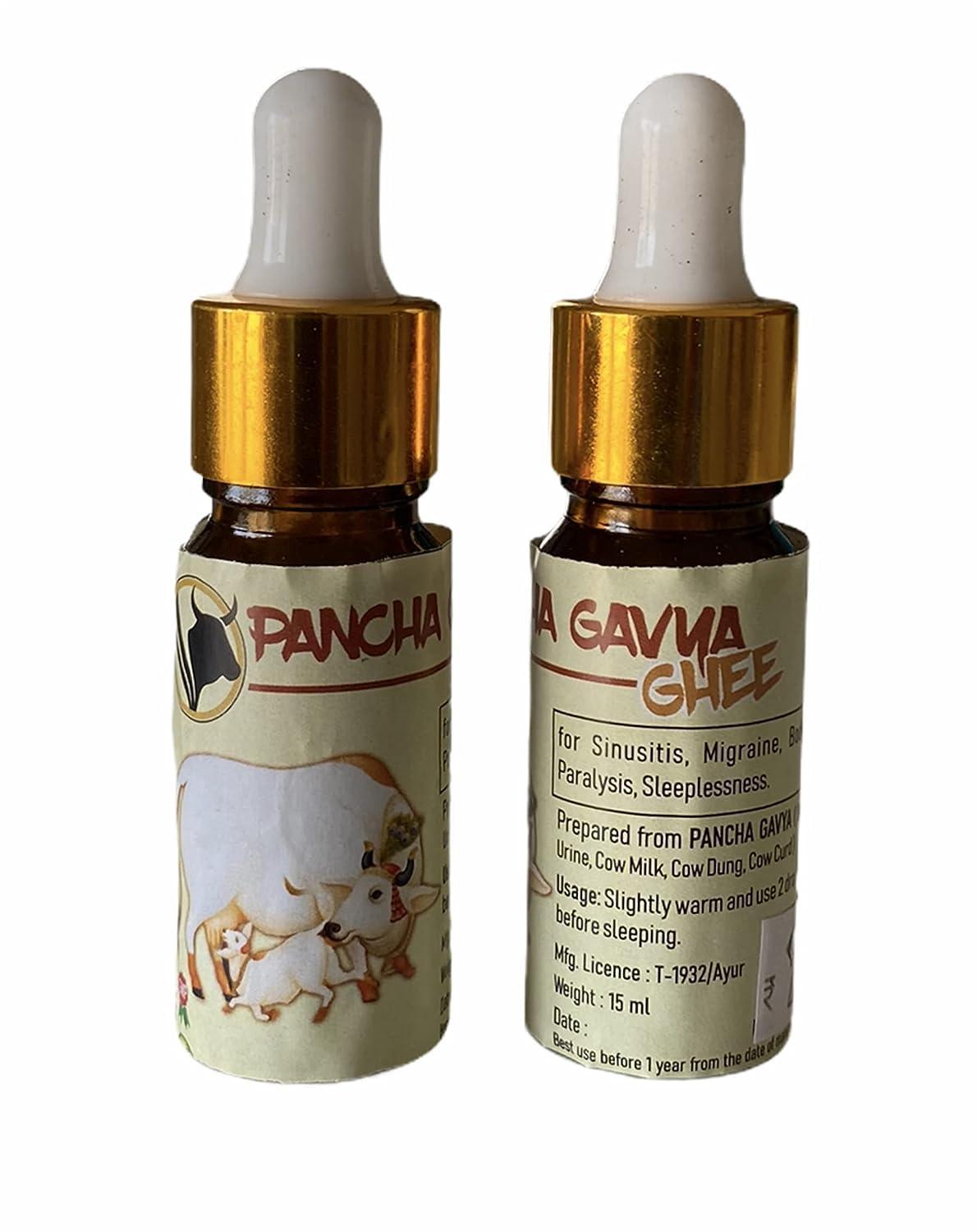 Mediherbz Mediherbz Panchagavya Ghrita Nasal Drop Pure Indian Breed Desi Cow 100% Pure Organic and Natural |Ayurvedic Nasal Drops | Reduces Snoring | Hair fall | Sinus congestion 15 ml (15ml*8)