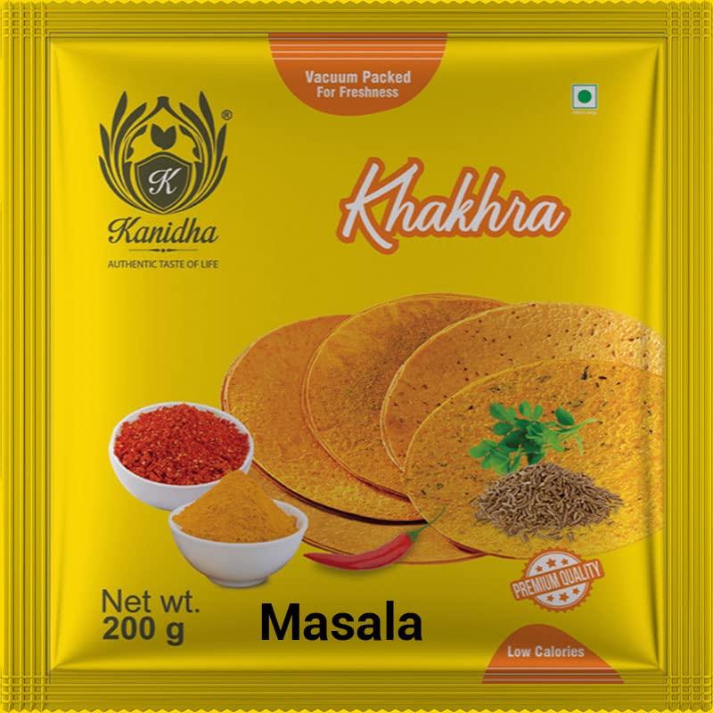 KANIDHA Kanidha Punjabi Tadka Khakhra, Mathiya Khakhra, Masala Khakhra and Tangy Tomato Khakhra, 800 Grams (Pack of 4)