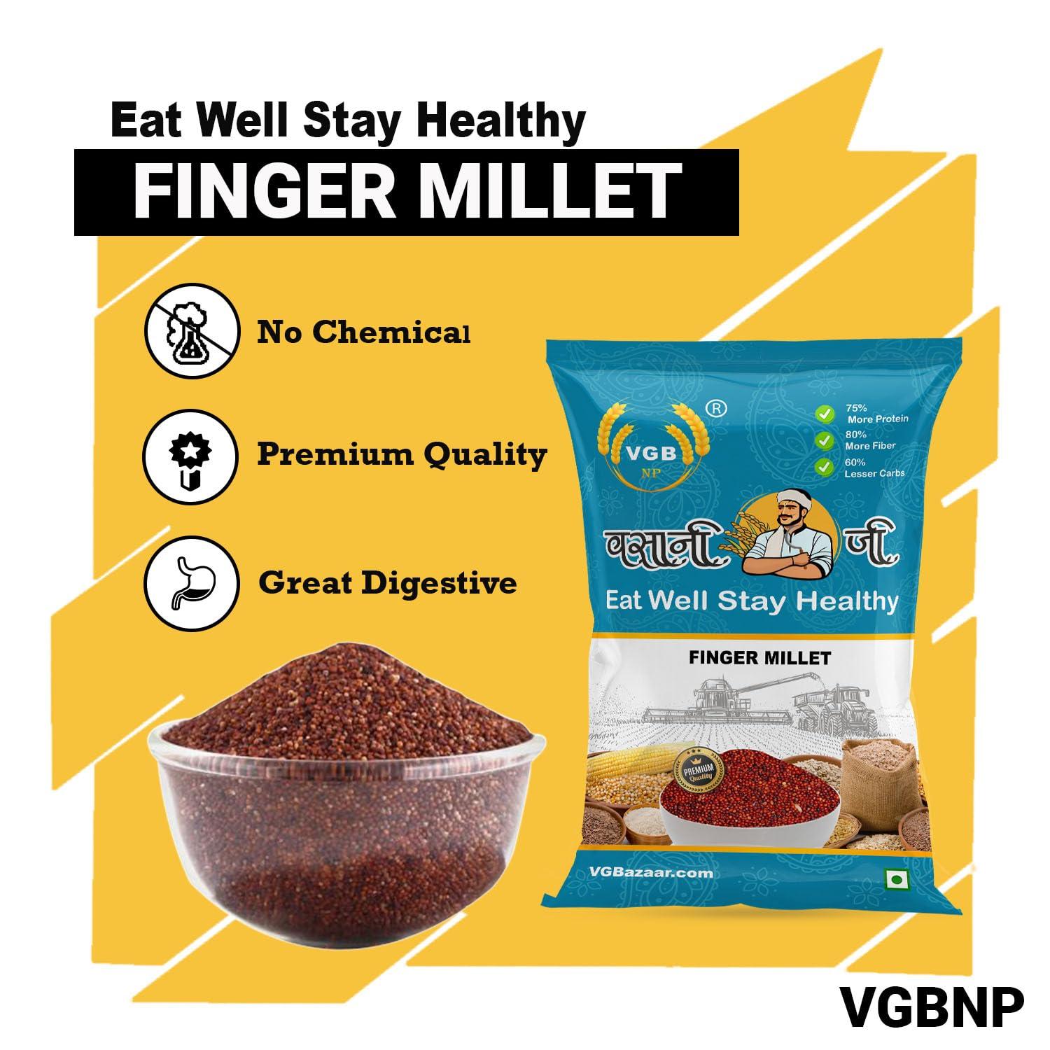 VGBNP VGBNP 100% Natural & Original Finger Millet,Kezhvaragu (Ragi Whole grain/ragulu) Pure Nachani,Ragi Seeds (Mandua | Nagli | Mandia) Healty Grains Fibre Rich Ragi- 1kg
