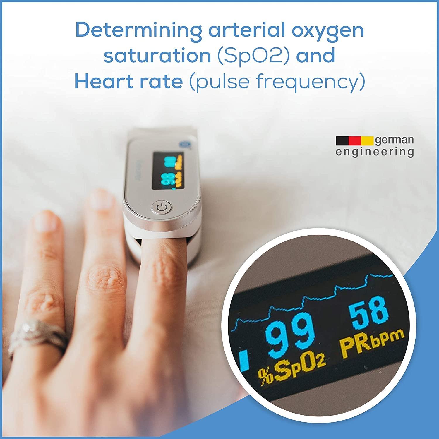 Beurer Beurer PO60 Pulse Oximeter with Bluetooth and Health Manager App, 3 Years Warranty