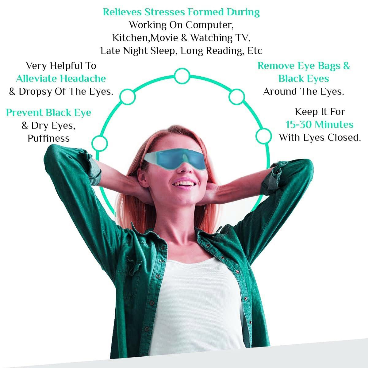 MUAC MUAC Cool Gel Eye Mask Summer Ice Cooling Sleeping Mask for Eye Patches Remove Dark Circles Fatigue Cool Eye Patch Pads Eye Care (Pack Of 3)