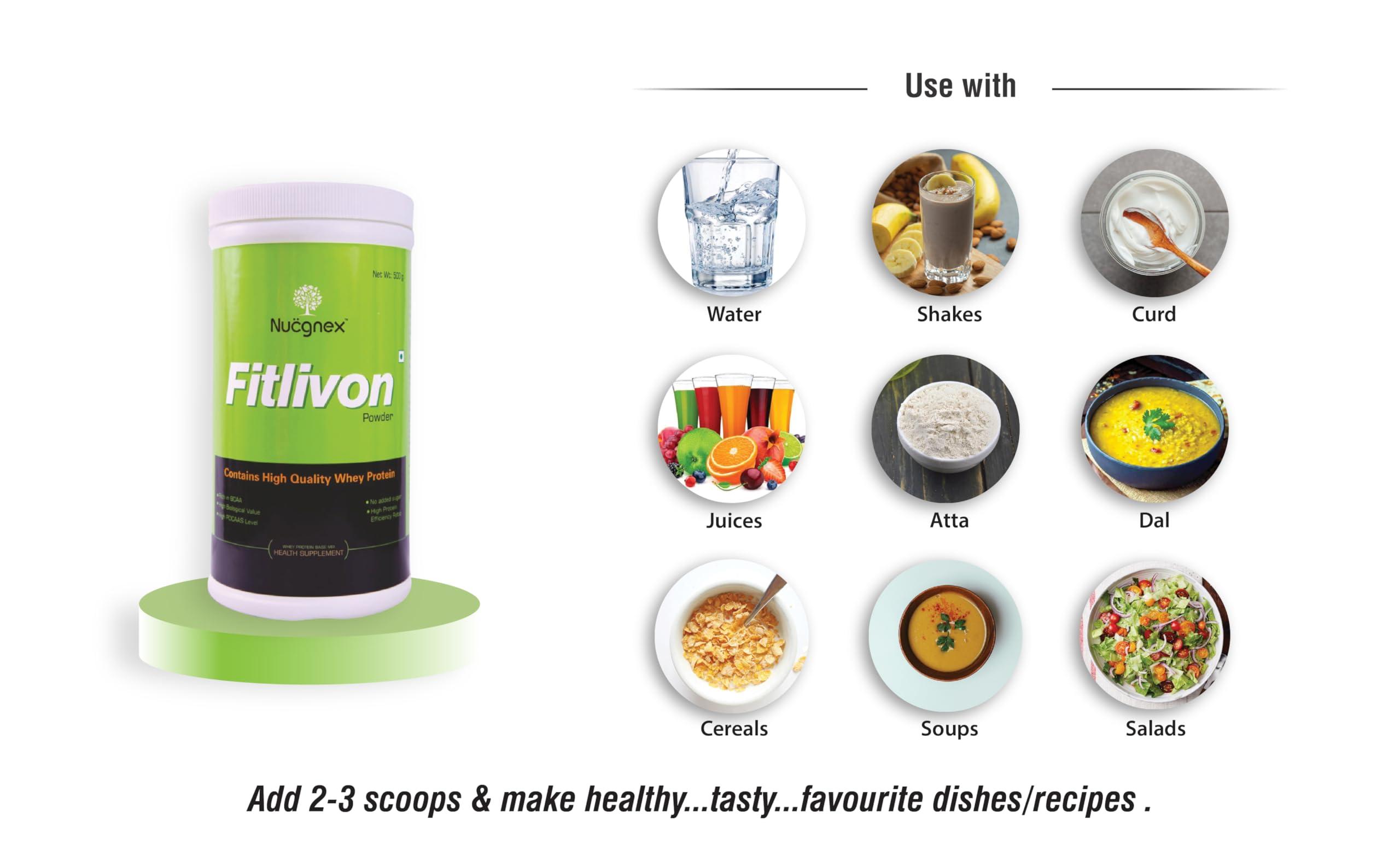 Fitlivon Fitlivon Whey Protein Powder with High Protein Efficiency | Easy Dissolving & digesting | No added Sugar | Rich BCAA & PDCASS level | Tested & Certified |13gm Protein/Scoop 30 servings(400 gm/0.8lb)