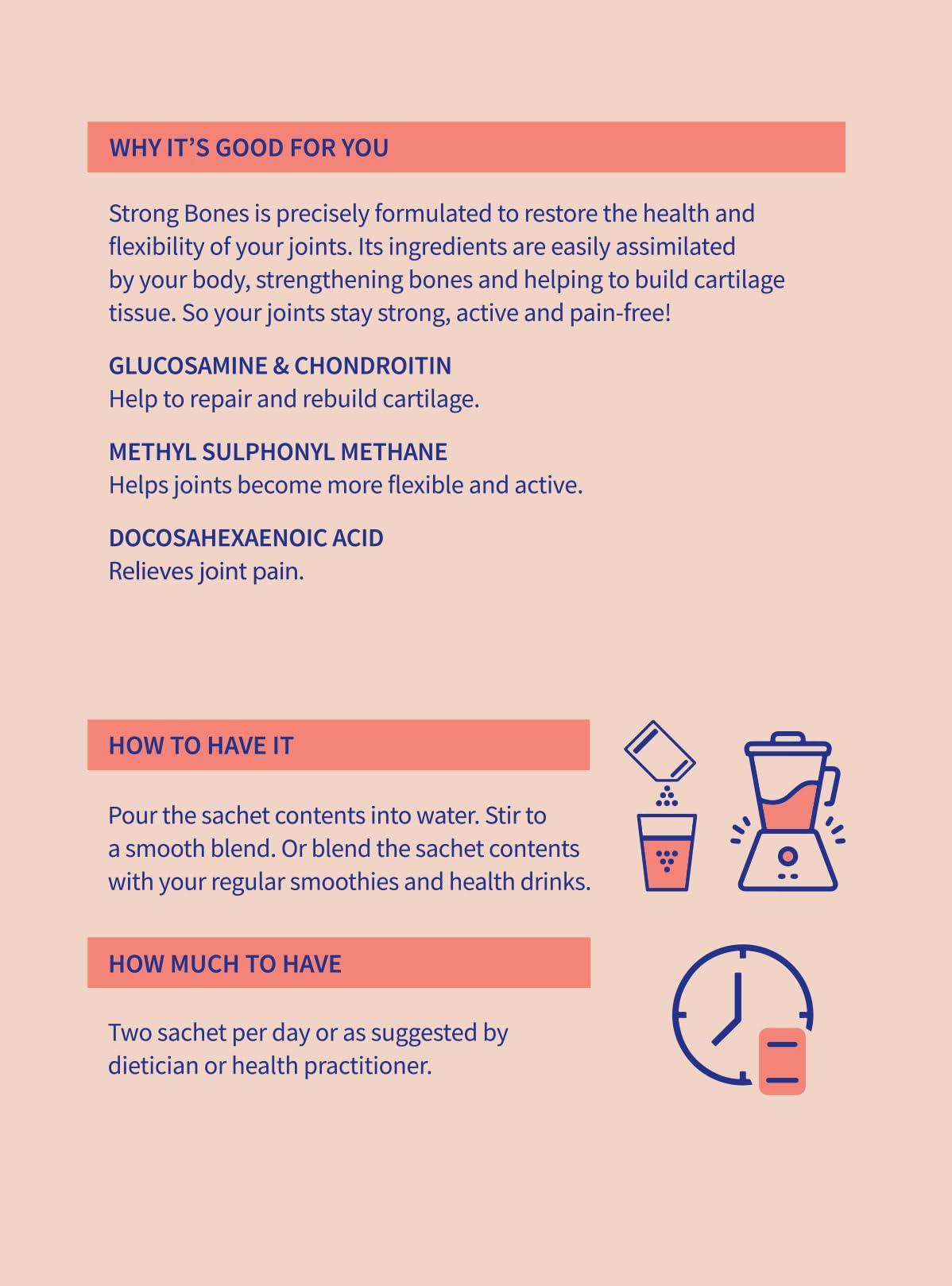 ReeLabs ReeLabs Wellness Strong Bones (OPOA) Pre-digested Protein for Bone, Cartilage & Joint Support - 30 sachets (15g each)