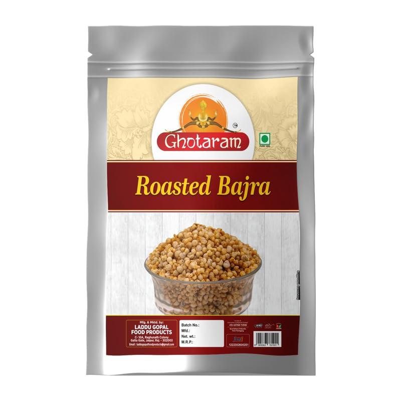 GHOTARAM Ghotaram Classic Salted Roasted Bajra Puff Healthy Snack Anytime | Bajra Millet Puffs Less Fat Rich Protein & High Fibre | Healthy Roasted Diabetic Friendly Pearls Millets Snacks-850g*1Pack