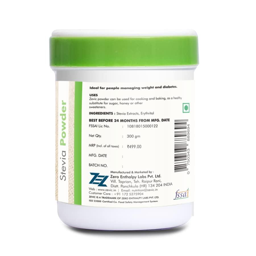 ZEVIC Zevic Stevia Sugar Free Powder | Zero Calories Stevia Powder | Vegan & Keto | 100% Natural Sweetener Powder | Sugar Substitute Natural | Diabetic Friendly - 900g (300g x 3)