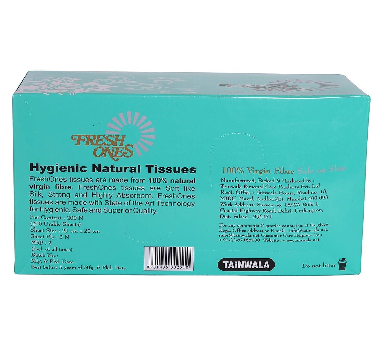 Generic Fresh Ones Soft and Silky Facial Tissue Box, 2 Ply, 200 Pulls (Pack of 3)