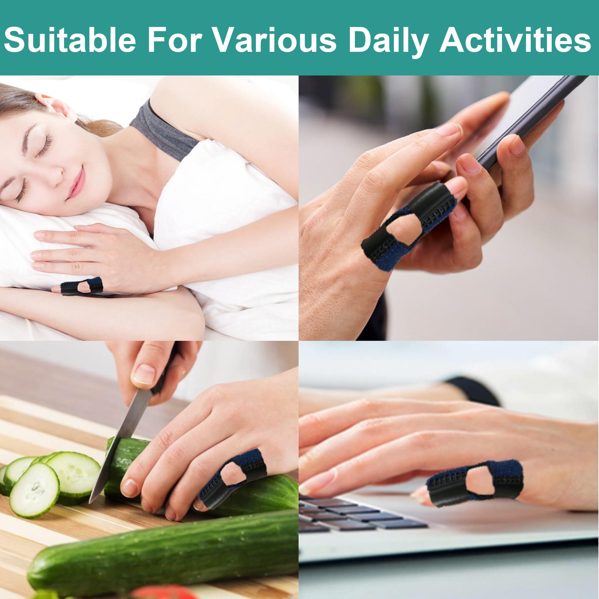 GenetGo GenetGo Little Pinky Finger Splint Brace for Trigger Mallet Finger Broken Finger, 2 Pack