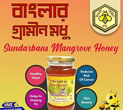 BANGLAR GRAMIN MADHU Sundarban Mangrove Honey 500 grms| Healthy Honey |100 % Pure Raw Comb Extracts |Unprocessed Unpasteurized | Golden Drops | Banglar Gramin Madhu| 500 Gms Pack