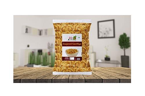 90\'s MILL 90\'s MILL Virakshetra Gujarati Makhania Gathia | Special Besan Ajwain Sticks | Made In Groundnut Oil Anytime Healthy Snack | No Added Artificial Flavouring | Party Snack-1Kg*6Pack