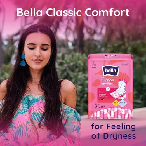 Bella Bella Classic Comfort Maxi Drai Pads/Sanitary Napkins For Women, Maximum Dryness, 28 Cm Long With Wings, For Rash Free Period, Suitable For Heavy Flow, Disposable Wrap, Size Xl, Pack Of 1, 20 Pcs