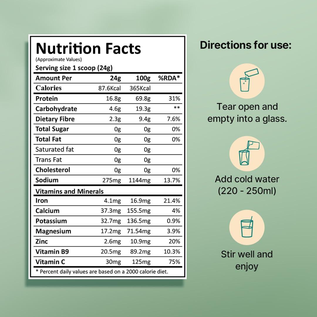 Green Protein GREEN PROTEIN Vegan Plant Pea Protein Isolate Powder, 15gm Protein Per Serving, No Added Sugar, 100% Vegan, Soy Free, Dairy Free, Gluten Free, Allergen Free, Orange Flavor, Pack Of 12, 23 gm each