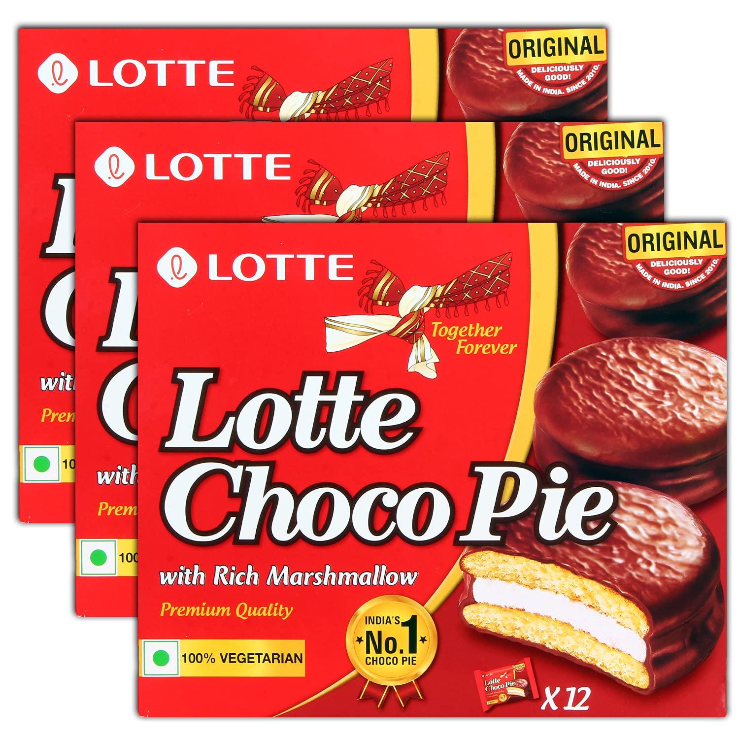 Lotte Lotte Choco Pie - 336g each (Pack of 12*3 - 36 Pieces)