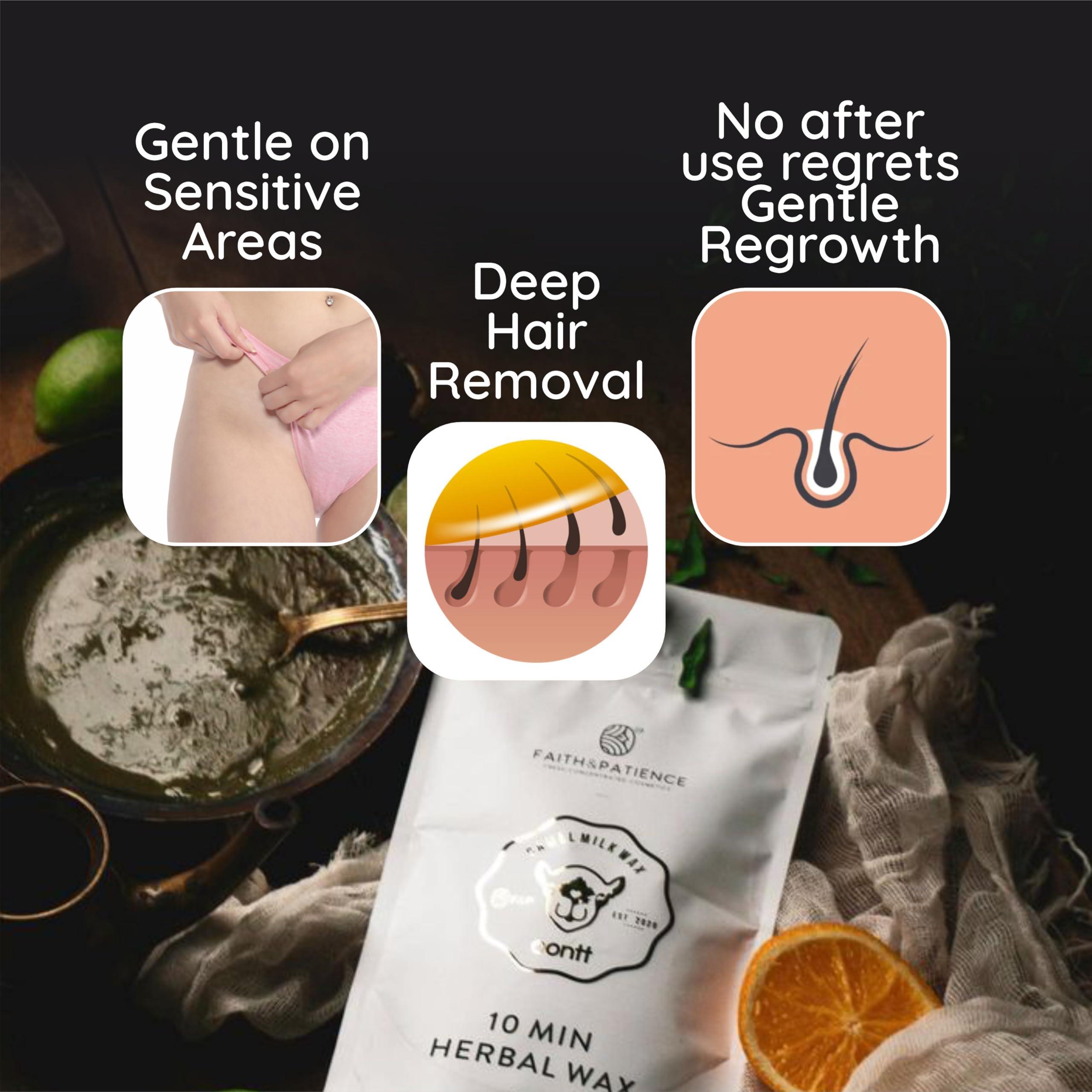 FAITH & PATIENCE FAITH & PATIENCE Hair Removal Powder For Men & Women, Faith And Patience Camel Milk Wax 10 Min Herbal And Chocolate Wax Combo, Pack of 1