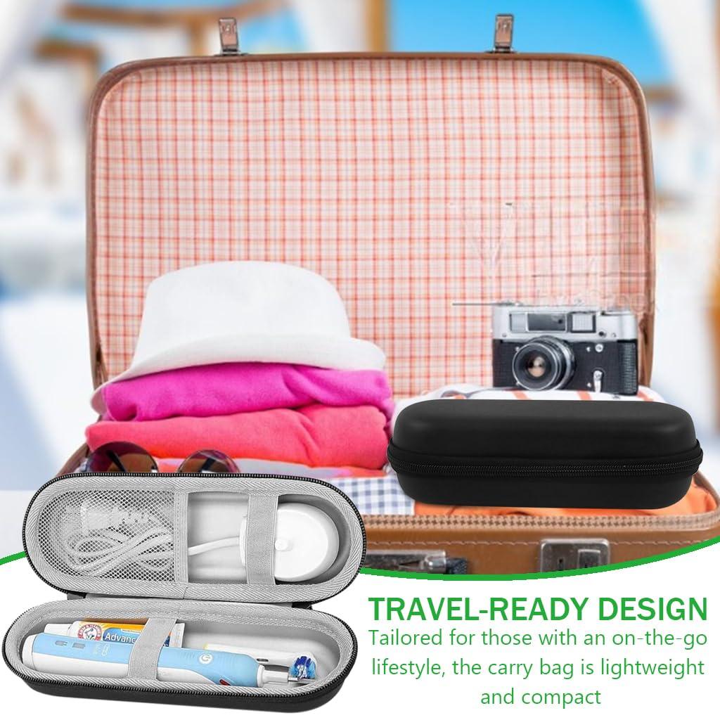 HANNEA HANNEA Electric Toothbrush Hard Travel Case Compatible with Oral-B Pro Pro 500 300 1500 iO series 7 8 9 Electric Toothbrush, Portable EVA Protective Storage Bag Holder with Mesh Pocket