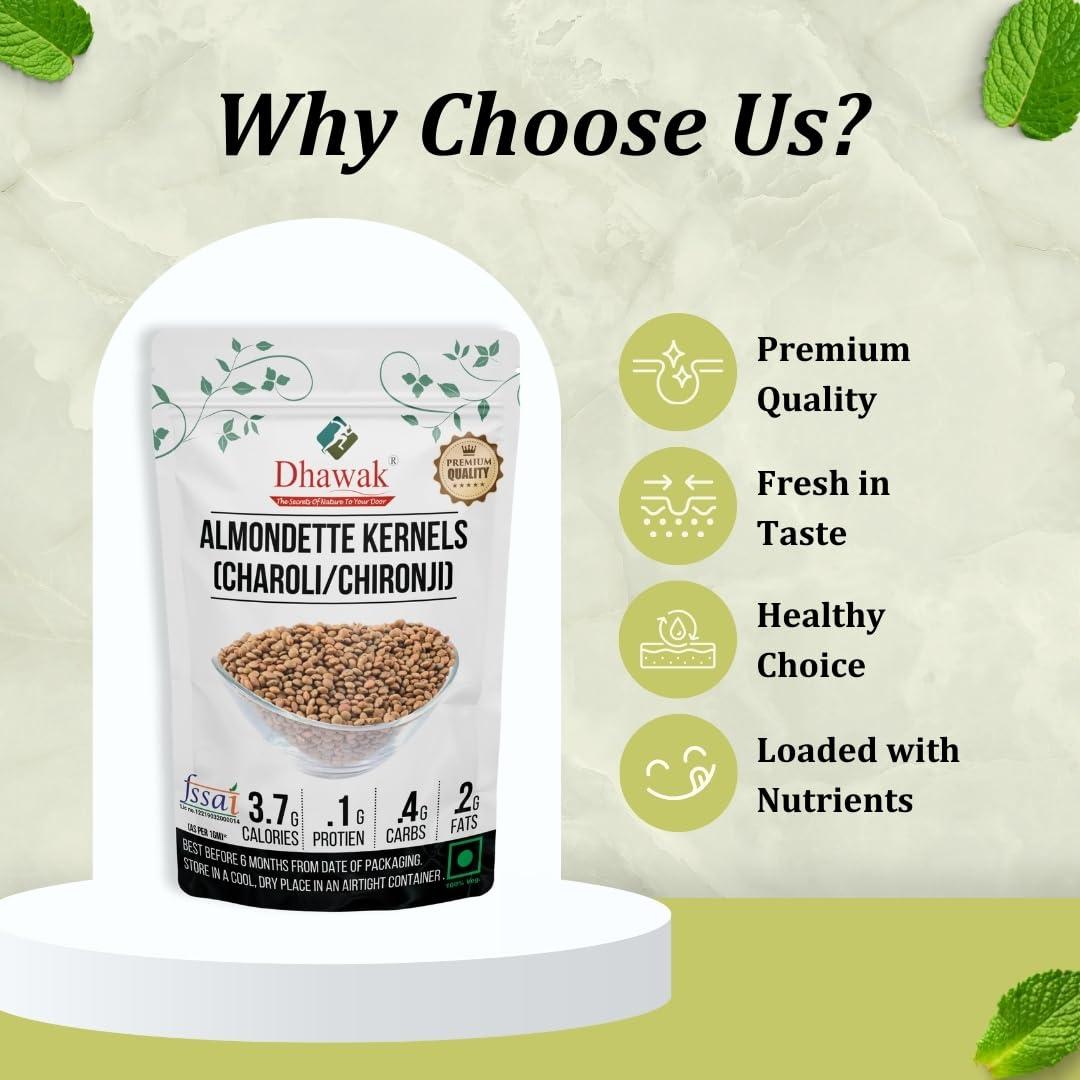 DHAWAK Dhawak Almondette Kernels (Charoli or Chironji) - 200 GMS.