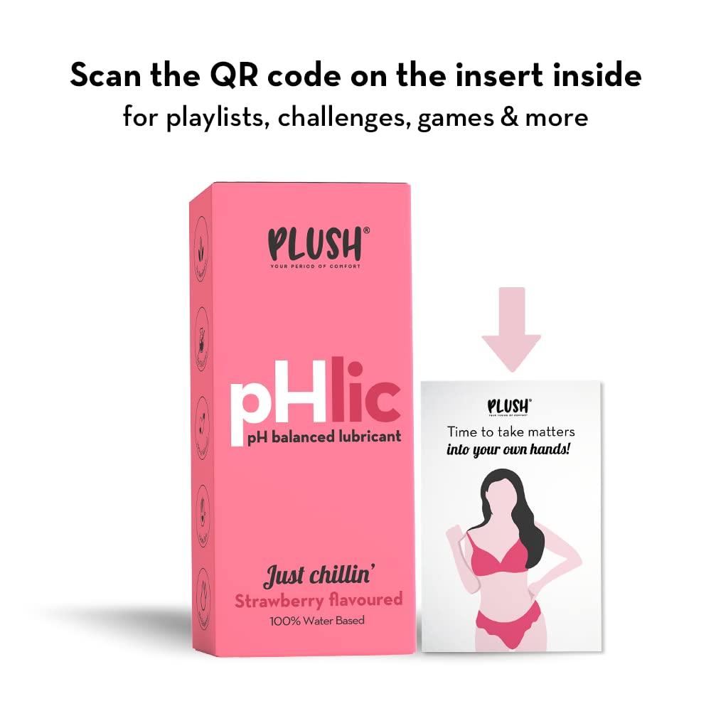 PLUSH Plush pHlic Aloe Infused Personal Lubricant For Men & Women- Strawberry, 50ml | Skin Friendly pH Balanced Lube Helps Prevents Dryness | Easy To Wash Off & Convenient For Use