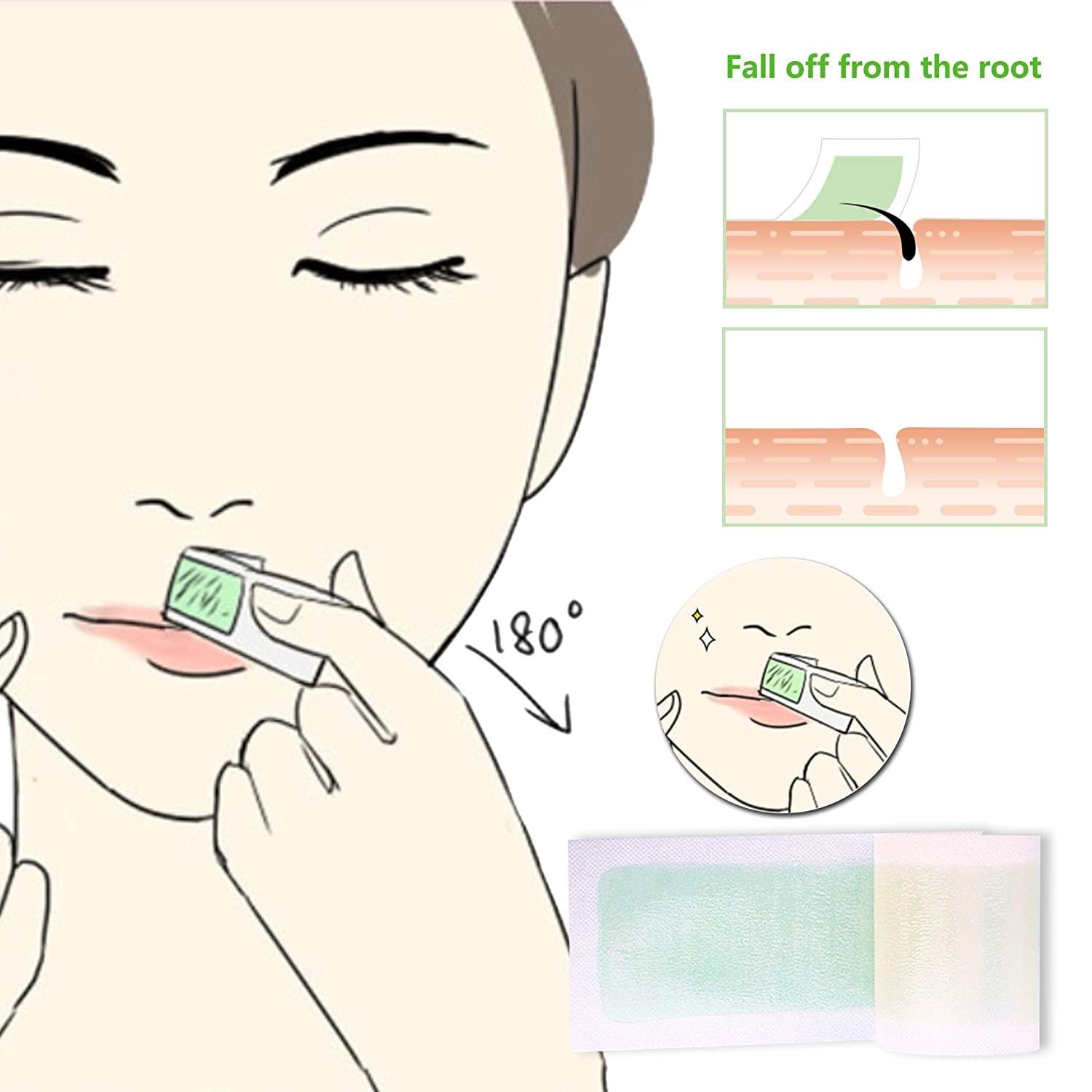 Nyamah Sales NYAMAH SALES Eyebrow Wax Strips Face Eyebrow Shaper Wax Strips Cold Waxing Strip for Eyebrow Ready to Use Facial Hair Removal Strips for Women Home 10 pc + 2pc SmothTouch Depilation Wipes- Multi.