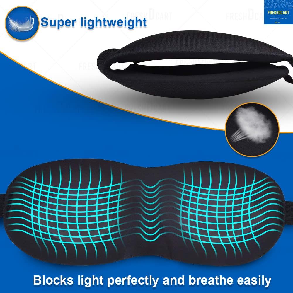 FreshDcart FreshDcart Polyester Super Soft Meditation Mask Black Eye Vision & Smooth Travel Band For Sleep Eye In Day/Night For Men Women Boys Girls (Fdc-Black)