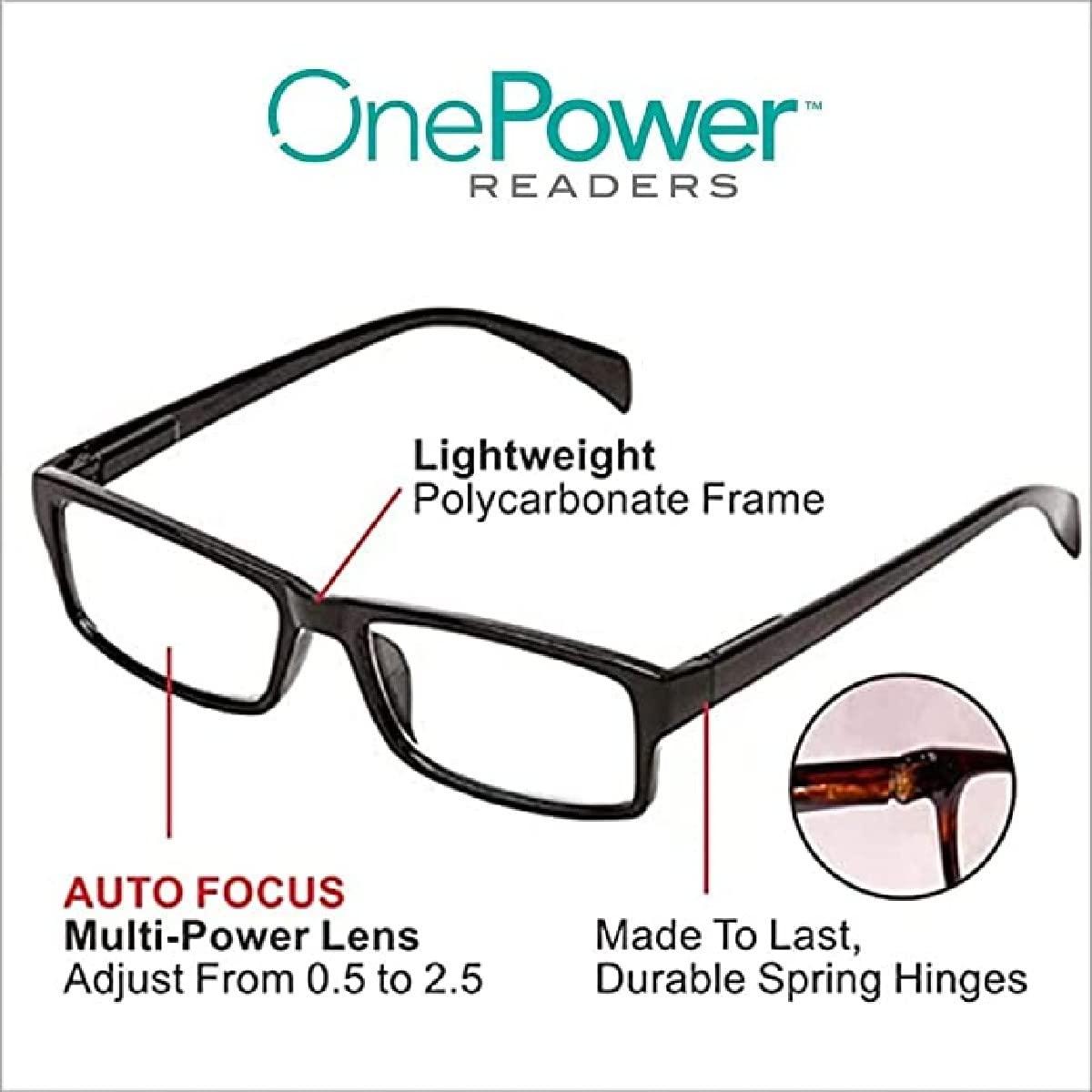 PLENARO PLENARO One Power Readers Glasses,Computer Screens Unisex Adjustable Eye Glasses, Flex Focus Auto Adjusting Optic for Women and Men Magnifying Readers